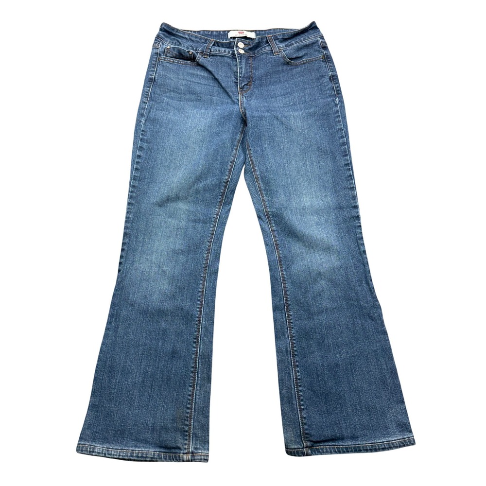 Levis 526 Slender Boot Jeans Womens 10 S/C Blue Short Length Stretch Denim